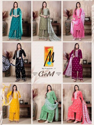 master new Kurti catalogue Gem Kurti with palazzo and dupatta set catalogue wholesaler  kurtis catalogs