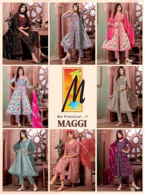 master new Maggi Nyra cut Top  Pant Dupatta set catalogue wholesale  kurtis catalogs