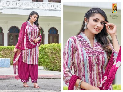 master new launch Blossom rayon kurti with afghani style pant with dupatta set catalogue wholesale rate  Master