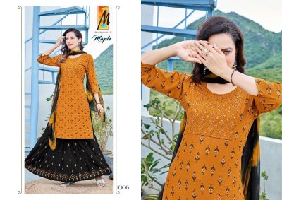 master new launch Maple rayon Top and Skirt with Dupatta set catalogue buy wholesale price Surat  kurtis catalogs