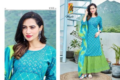 master new launch Maple rayon Top and Skirt with Dupatta set catalogue buy wholesale price Surat  kurtis catalogs