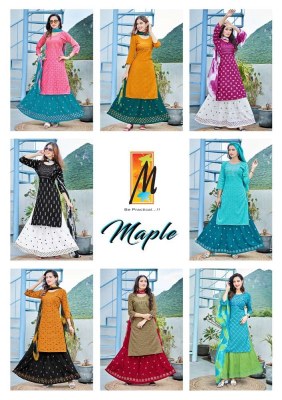 master new launch Maple rayon Top and Skirt with Dupatta set catalogue buy wholesale price Surat  kurtis catalogs