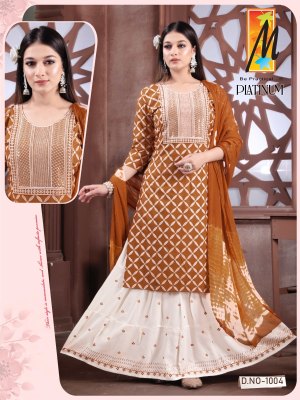 master new  launch Platinum Kurti skirt with dupatta set catalogue wholesale  kurtis catalogs