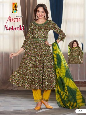 master new presents notanki rayon foil printed Kurti pants with dupatta and belt Kurti catalogue wholesale rate  kurtis catalogs