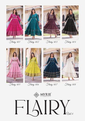 mayrie india presents new flairy vol 4 Heavy Reyon Printed Gown  kali style wholesale kurti kurtis catalogs