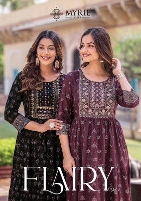 mayrie india presents new flairy vol 4 Heavy Reyon Printed Gown  kali style wholesale kurti kurtis catalogs