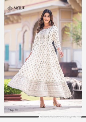 mayrie india presents new flairy vol 4 Heavy Reyon Printed Gown  kali style wholesale kurti kurtis catalogs