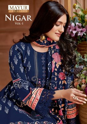 mayur creation by nigar vol 1 pure cotton unstitched dress materoal catalogue at low rate Mayur Kurti