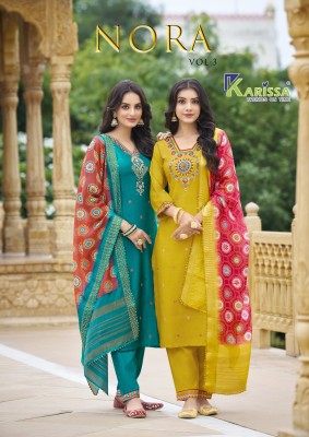 nora vol 3 by Kaya premium liva tag fancy elegant kurti pant and dupatta collection at amavi expo Kaya kurti