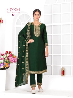 ossm by mahek festival collection beautiful kurti pant and dupatta catalog at wholesale rate kurtis catalogs