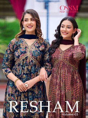 ossm new Resham vol 3  Premium collection alia collection Kurti catalogue wholesale  kurtis catalogs