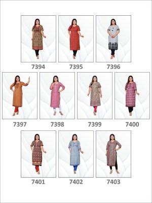 plus size vol 4 by Aarvi Cotton Printed Straight Kurti catalogue at affordable rate  kurtis catalogs