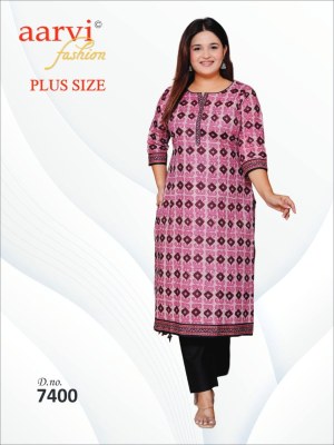 plus size vol 4 by Aarvi Cotton Printed Straight Kurti catalogue at affordable rate  kurtis catalogs