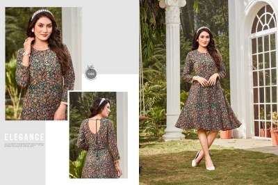 poonam designer dollar rayon wrinkle printed short gown stylish Kurti wholesaler  kurtis catalogs