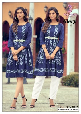 poonam designer smit creation by Glory pure soft viscose croset work printed tunic kurti at wholesale price kurtis catalogs