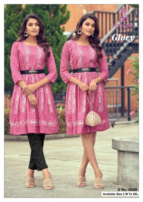 poonam designer smit creation by Glory pure soft viscose croset work printed tunic kurti at wholesale price kurtis catalogs