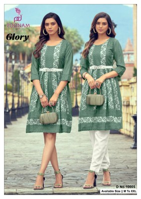 poonam designer smit creation by Glory pure soft viscose croset work printed tunic kurti at wholesale price kurtis catalogs