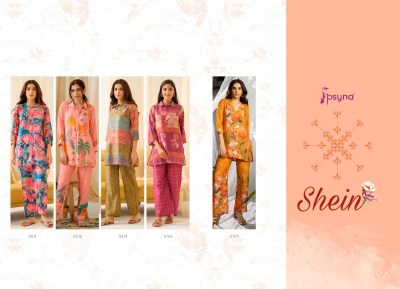 psyna by Shein vol 1 pure muslin printed trendy co ord  set catalogue at low rate Size wise Combo Set