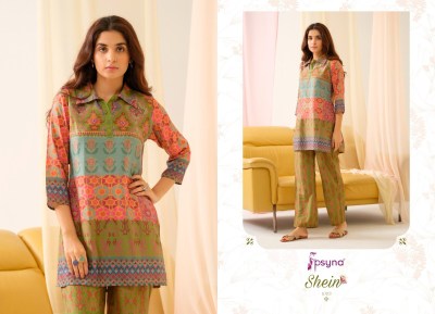 psyna by Shein vol 1 pure muslin printed trendy co ord  set catalogue at low rate Size wise Combo Set