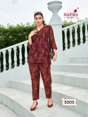 radhika lifestyle by cord vol 3 muslin print with siroski work co ord set catalog at wholesale price co ord set catalogs