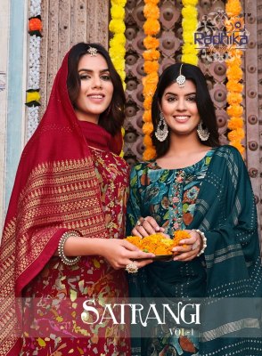 radhika lifestyle by satarangi vol 1 fancy printed kurti pant and dupatta catalog at wholesale price Radhika Lifestyle