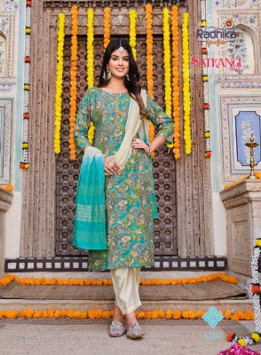 radhika lifestyle by satarangi vol 1 fancy printed kurti pant and dupatta catalog at wholesale price kurtis catalogs