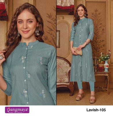 rangmaya by lavish bombay imported fabric plain simple embroidered buti work kurti catalogue kurtis catalogs