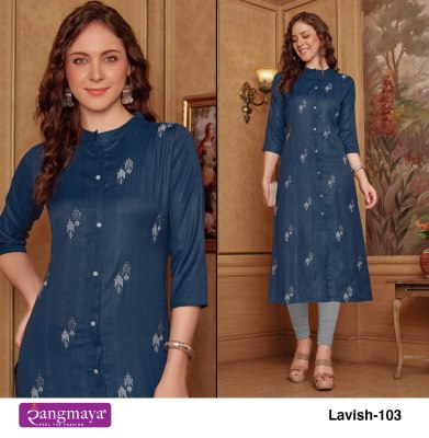 rangmaya by lavish bombay imported fabric plain simple embroidered buti work kurti catalogue kurtis catalogs