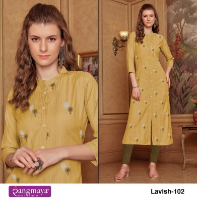 rangmaya by lavish bombay imported fabric plain simple embroidered buti work kurti catalogue kurtis catalogs