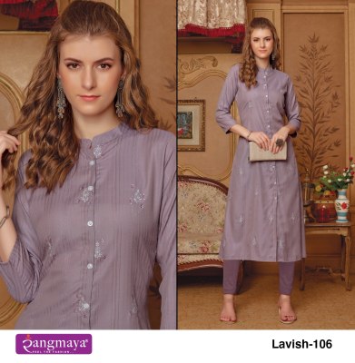 rangmaya by lavish bombay imported fabric plain simple embroidered buti work kurti catalogue kurtis catalogs