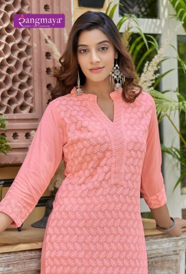 Rangmaya presents unicron chikan work wholesale kurti kurtis catalogs