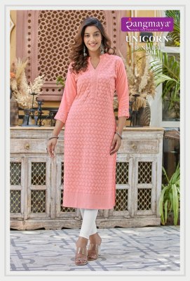 Rangmaya presents unicron chikan work wholesale kurti kurtis catalogs