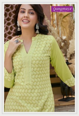 Rangmaya presents unicron chikan work wholesale kurti kurtis catalogs