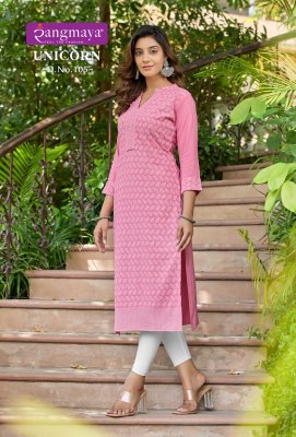 Rangmaya presents unicron chikan work wholesale kurti kurtis catalogs