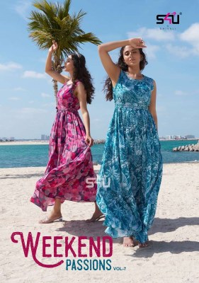 s4u new launch weekend passion vol 7 party wear collection ready made gown dress wholesale price  s4u Kurti 