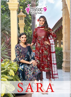 sara vol 16 by Mystic 9 Premium capsule reyon foil printed readymade suit catalogue at affordable rate kurti pant with dupatta Catalogs