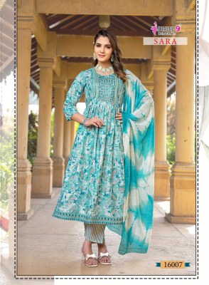 sara vol 16 by Mystic 9 Premium capsule reyon foil printed readymade suit catalogue at affordable rate readymade suit catalogs