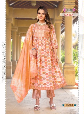 sara vol 16 by Mystic 9 Premium capsule reyon foil printed readymade suit catalogue at affordable rate readymade suit catalogs