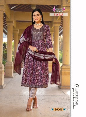 sara vol 16 by Mystic 9 Premium capsule reyon foil printed readymade suit catalogue at affordable rate readymade suit catalogs