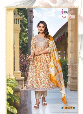sara vol 16 by Mystic 9 Premium capsule reyon foil printed readymade suit catalogue at affordable rate readymade suit catalogs