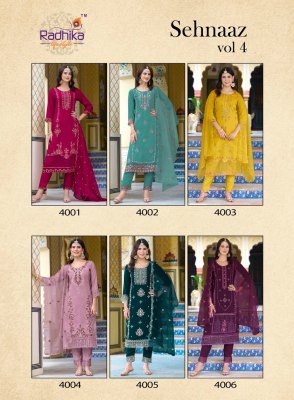 sehnaz vol 4 by radhika life style pure roman work kurti pant and dupatta catalogue  readymade suit catalogs