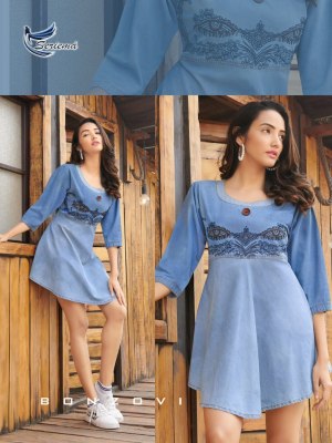 seriema by wonder pure cotton denim top catalog at wholsale rate western wear catalogs