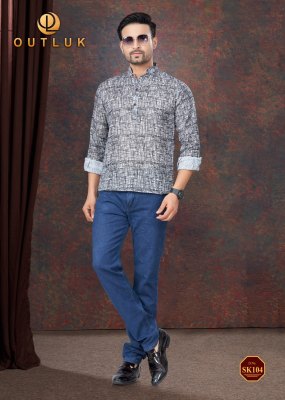 short kurta vol 2 by Outluk Pure linen Mens shirt catalogue at affordable rate mens shirts