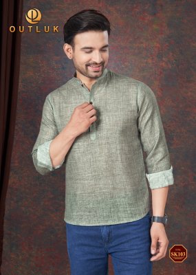 short kurta vol 2 by Outluk Pure linen Mens shirt catalogue at affordable rate mens shirts