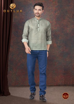 short kurta vol 2 by Outluk Pure linen Mens shirt catalogue at affordable rate mens shirts