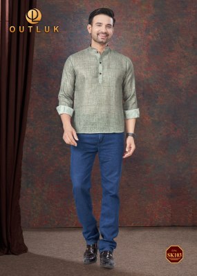 short kurta vol 2 by Outluk Pure linen Mens shirt catalogue at affordable rate mens shirts