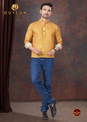 short kurta vol 2 by Outluk Pure linen Mens shirt catalogue at affordable rate mens shirts