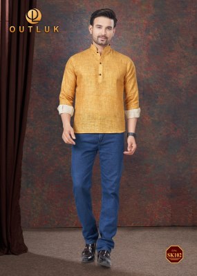 short kurta vol 2 by Outluk Pure linen Mens shirt catalogue at affordable rate mens shirts