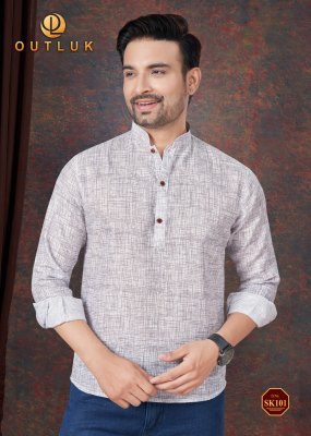 short kurta vol 2 by Outluk Pure linen Mens shirt catalogue at affordable rate mens shirts