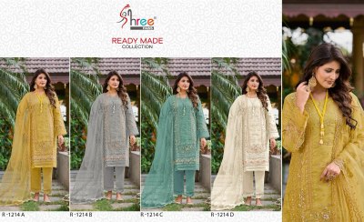 shree fab by R 1214 fancy embroidered readymade Pakistani suit catalogue at low rate readymade suit catalogs